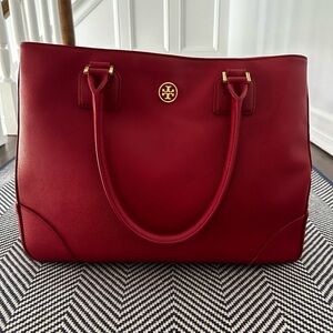 Tory Burch Cherry Red Tote Bag
